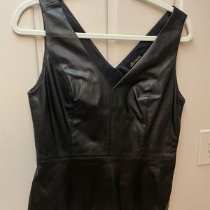 Vneck Faux Leather Peplum Too Size L